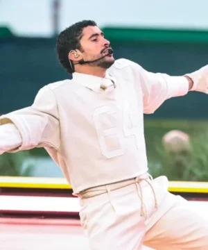 Official style Bad Bunny Ocasio 64 football jersey replica with bold lettering and iconic cream design for fans.