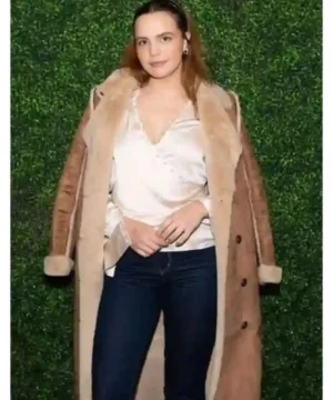 New York Fashion Week 2026 Bailee Madison shearling lined leather coat women’s outerwear