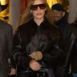 Bella Hadid Milan Fashion Week Leather Jacket