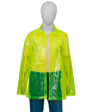 “Ana De Armas Blade Runner 2049 yellow Joi jacket, iconic futuristic cosplay outerwear for fans and collectors.”