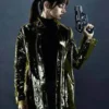 “Blade Runner 2049 Joi jacket in yellow worn by Ana De Armas, premium movie-inspired cosplay fashion.”