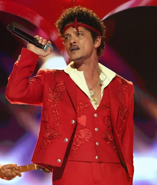 Bruno Mars 68th Annual GRAMMY Awards blazer featuring sleek red carpet style and celebrity-inspired tailoring