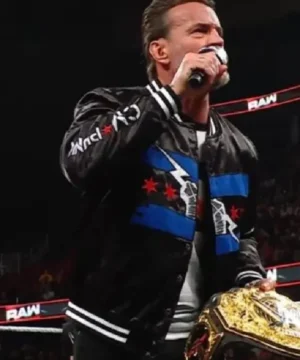 CM Punk bomber jacket featuring sleek streetwear design and premium casual outerwear style