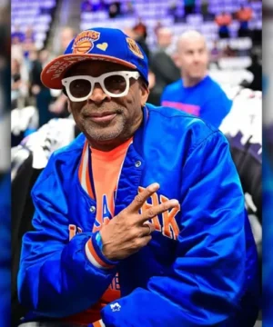 New York Knicks playoff jacket with Spike Lee branding, modern fit, and iconic basketball fashion appeal