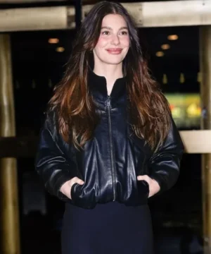 Camila Morrone NYC 2026 leather jacket, stylish celebrity-inspired designer outerwear