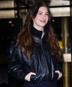 Camila Morrone leather jacket from NYC 2026, chic celebrity street style fashion jacket