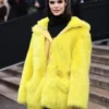 Carolina Mendes Paris Fashion Week fur jacket, luxury celebrity-inspired runway outerwear