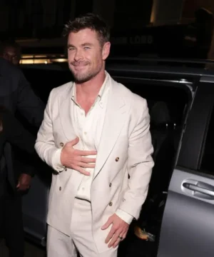Chris Hemsworth London 2026 blazer, stylish celebrity-inspired designer outerwear