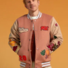 Colm Dillane Starbucks x KidSuper Team PSL varsity jacket featuring unique collaboration design and premium streetwear style