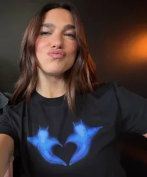 Dua Lipa collaboration T-shirt with Danny L Harle women’s stylish pop culture fashion top