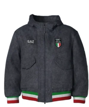 Italian Olympic Opening Ceremony jacket with sleek fit, bold blue design, and modern sports fashion appeal
