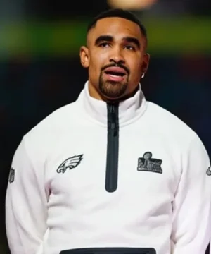 Philadelphia Eagles Super Bowl LIX Opening Night tech fleece jacket with white half‑zip design and team spirit styling