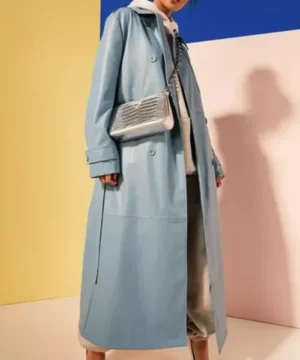 Everything Now 2023 Niamh McCormack leather trench coat TV series inspired belted leather outerwear