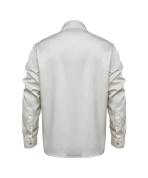 Brad Pitt inspired F1 The Movie 2025 white shirt with tailored fit and sophisticated film premiere fashion