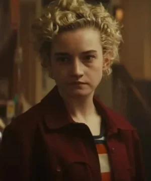 Julia Garner The Royal Hotel red jacket celebrity style lightweight fashion outerwear for women