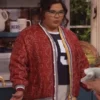 Happys Place S02 Belissa Escobedo red jacket featuring bold TV-inspired design and stylish celebrity outerwear