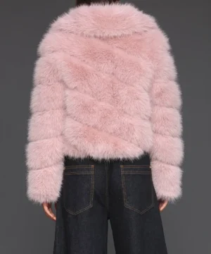 High Potential S02 Morgan Gillory fur jacket for women, celebrity TV show inspired faux fur jacket with a modern fashion appeal.