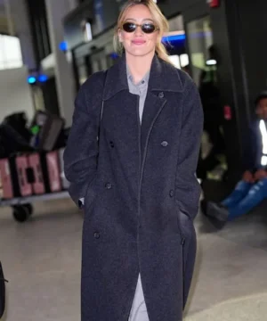 Hilary Duff NYC long coat, stylish celebrity-inspired winter outerwear