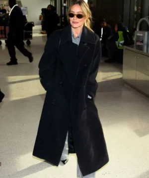 NYC Hilary Duff long coat, trendy high-fashion celebrity winter coat