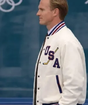 Men’s Team USA hockey jacket inspired by coach John Wroblewski 2026 outfit