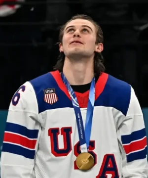 Jack Hughes Team USA Ice Hockey Jersey Winter Olympics 2026 men’s official Olympic hockey uniform