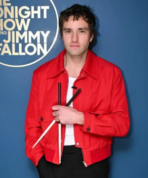 Jackson White The Tonight Show Season 13 Red Jacket men’s celebrity inspired TV appearance outerwear