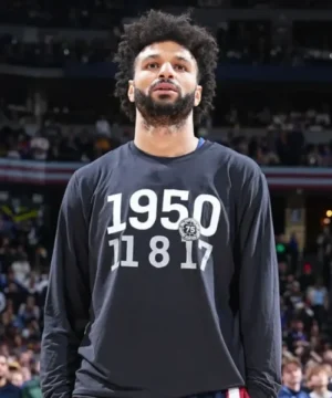 Basketball fan sweatshirt showcasing Jamal Murray in the Thunder vs Nuggets matchup with vibrant team colors