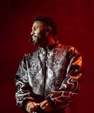 Jason Derulo Utilita Arena Cardiff jacket featuring bold concert-inspired styling and celebrity outerwear design