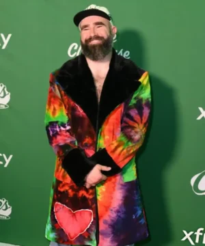 “Jason Kelce The New Heights party coat, stylish celebrity-inspired outerwear for fans and special events.”
