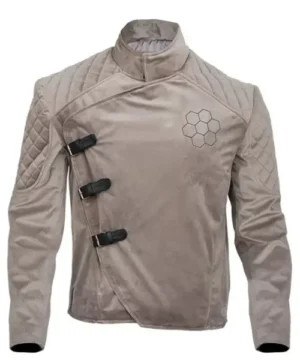 The Beekeeper 2 Jason Statham brown jacket men’s biker style movie outfit