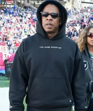 Jay-Z Super Bowl LX black hoodie featuring “The Game Needs Me” graphic inspired by his 2026 NFL appearance