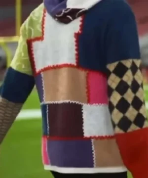 Joe Burrow press conference color-block hoodie, premium football fan outerwear