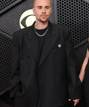 Justin Bieber 68th GRAMMY Awards blazer featuring sleek red carpet style and celebrity-inspired tailoring