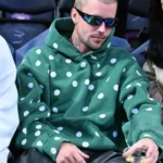 Justin Bieber LA Lakers Game Green Hoodie
