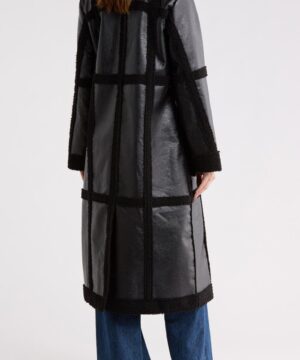 Nazneen Contractor inspired General Hospital 2026 black shearling coat designed with cozy shearling lining and versatile street style