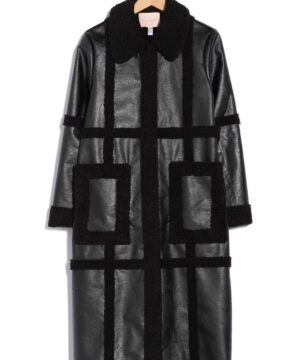 Celebrity-style Nazneen Contractor black shearling coat from General Hospital 2026 showcasing timeless fashion finish