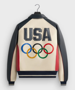 Kith x Avirex Team USA bomber jacket designed with rich leather texture and versatile everyday wear