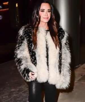 Kyle Richards NYC 2026 fur jacket, stylish celebrity-inspired luxury outerwear