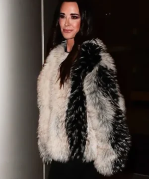 NYC 2026 Kyle Richards fur jacket, trendy high-fashion celebrity winter coat