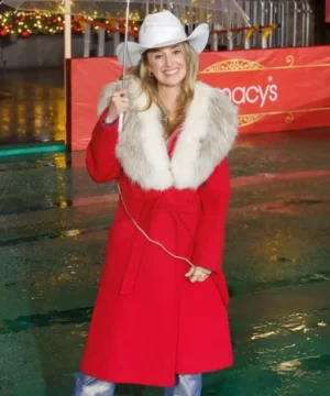 Lainey Wilson holiday parade coat combining classic winter look with modern country fashion vibe