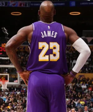 Thunder vs Lakers LeBron James purple jersey with official team detailing and premium athletic finish