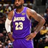 LeBron James Thunder vs Lakers purple jersey featuring iconic Lakers colors and NBA game-day design