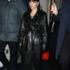 Lily Allen Paris Fashion Week black trench coat, stylish celebrity runway-inspired outerwear