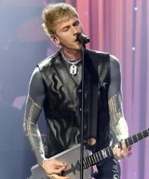68th GRAMMY Awards MGK black vest with tailored fit and modern urban fashion appeal