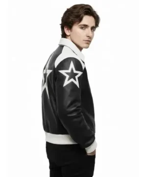 Black Marty Supreme bomber jacket crafted with a minimalist design, ribbed trims, and timeless fashion appeal