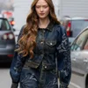 Larsen Thompson Milan Fashion Week Denim Jacket women’s celebrity street style blue jean jacket