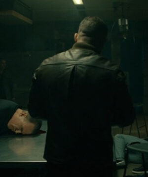 Tom Hardy MobLand 2025 brown leather jacket with modern tailored fit and rich distressed finish