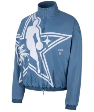 NBA All-Star Game 2026 blue game jacket featuring official team colors, premium fabric, and stylish sports fashion appeal
