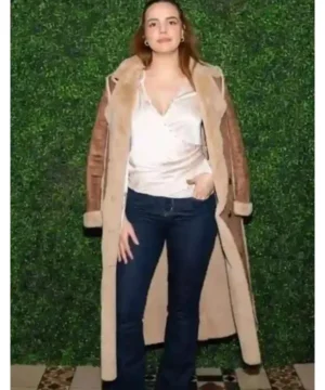 Bailee Madison NYFW 2026 shearling leather coat celebrity fashion week winter coat