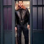 Nick Jonas NBC Studios Black Leather Jacket